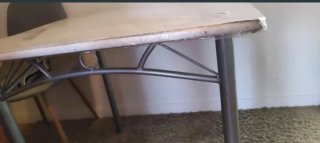 Mesa de comedor metálica blanca