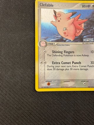 Carta Pokémon Clefable 36/115 Ex Unseen Forces
