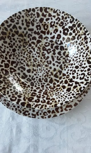 Servizio Piatti Ceramica 12 Pezzi Leopardato