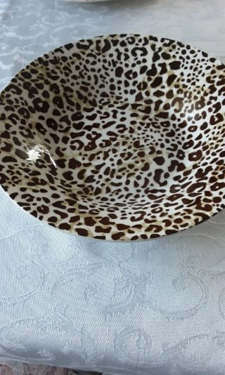 Servizio Piatti Ceramica 12 Pezzi Leopardato