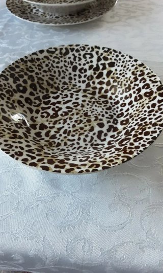 Servizio Piatti Ceramica 12 Pezzi Leopardato