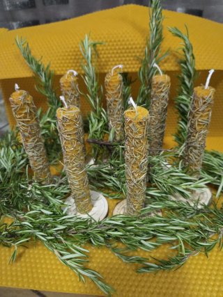 7 Velas de Miel con Romero