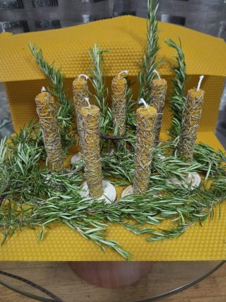 7 Velas de Miel con Romero