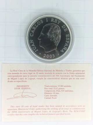 Moneda 10€ Legazpi 500 Aniversario