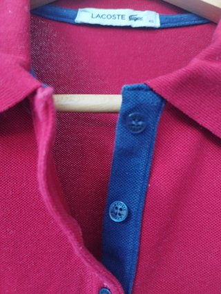 Polo Lacoste original Mujer Manga Corta Rojo