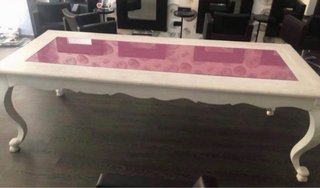 Mesa Grande Vintage Cristal Rosa Madera