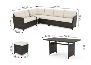 Set Exterior Ratán Negro y Beige