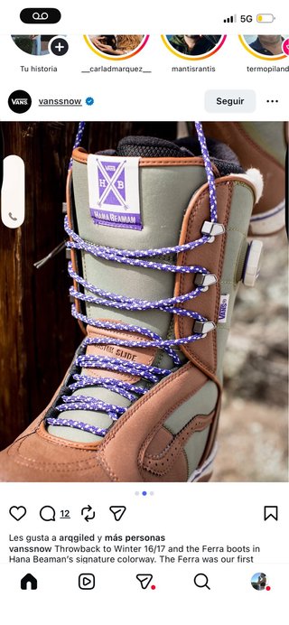 Botas Snowboard Vans Ferra Marrón/Verde Talla 37