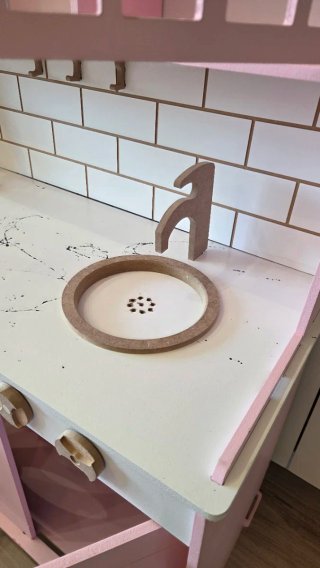 Cocinita de Madera para Niños - Rosa y Blanca