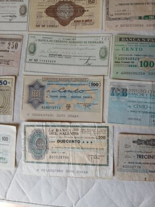 Lotto 14 Mini Assegni Vari Istituti Bancari 1976