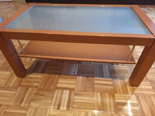 Mesa de centro madera y cristal