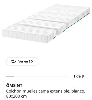 Cama infantil extensible rosa con colchón
