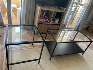 Mesa Nido Ikea VITTSJO Cristal y Metal