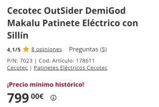 Patinete Eléctrico con Asiento