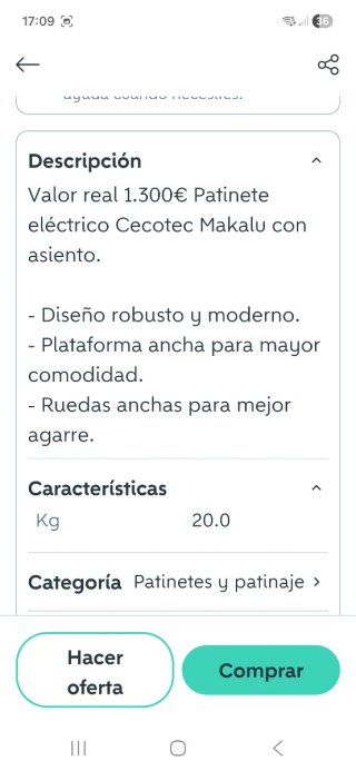 Patinete Eléctrico con Asiento