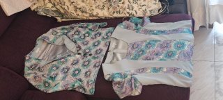 Traje de chaqueta y falda azul