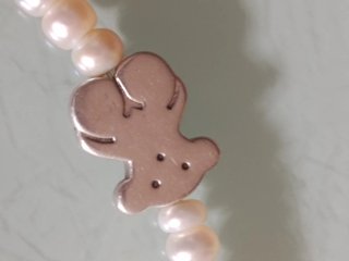 Pulsera Tous Perlas Cultivadas Oso Plata
