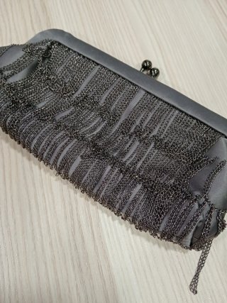 Bolso de mano gris 20x11 cm