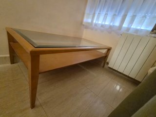 Mesa de centro madera y cristal