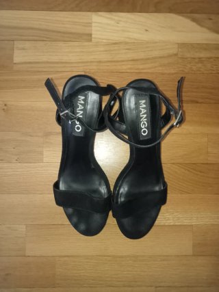 Sandalias Plataforma Efecto Ante Negras
