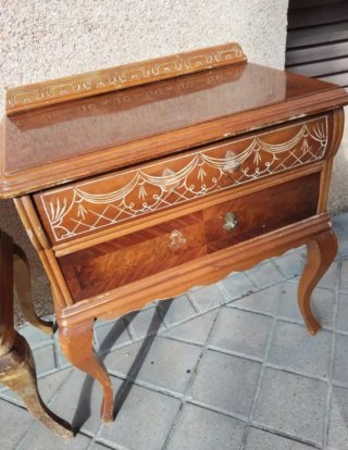 Mesita mesilla Luis XV vintage madera maciza retro