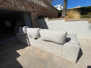 Sofá modular 4 plazas beige/gris