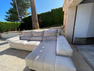 Sofá modular 4 plazas beige/gris