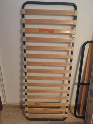 Somier individual, de láminas metálico y madera