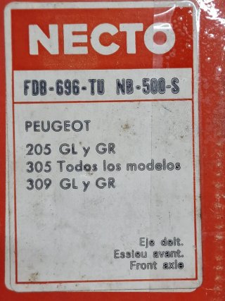 Juego pastillas freno delanteras PEUGEOT 205.305..