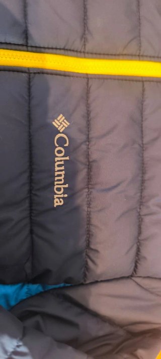 Chaqueta Columbia Azul y Amarilla con Capucha