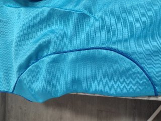 Vestido fiesta azul turquesa,hecho a medida.