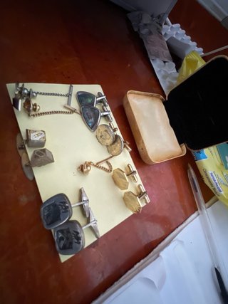 Gemelos y pasador de corbata vintage