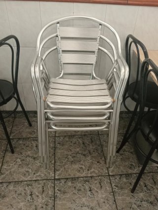 Sillas terraza aluminio, apilables muy resistentes