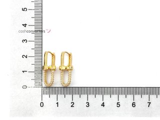 pendientes oro 18k con piedra con circonita
