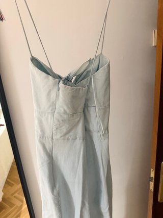 Vestido largo Zara lazo azul