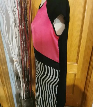 Vestido Cortefiel Negro y Rosa
