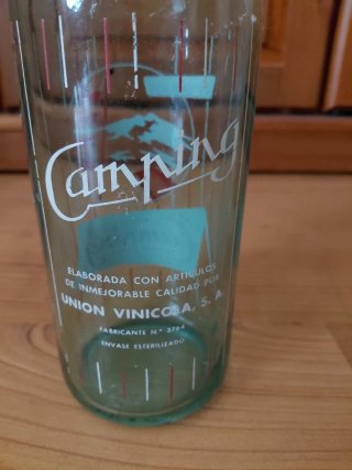 Botella Vintage Camping Espumosos Vidrio
