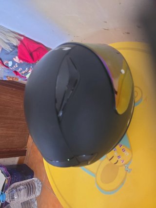 Casco Moto LS2 Negro Visor Morado