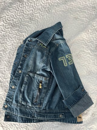 Chaqueta vintage vaquera cropped manga 3/4
