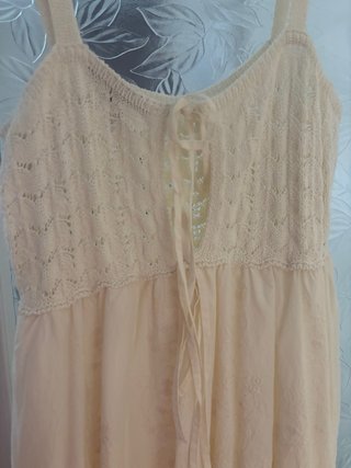 Vestido Zara largo tirantes beige