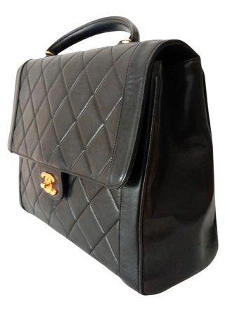 Bolso Chanel Negro Piel Matelassé Vintage