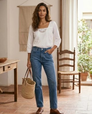 Blusa Massimo Dutti Blanca Talla M