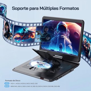 WOLFANG reproductor DVD portátil 15,6" HD
