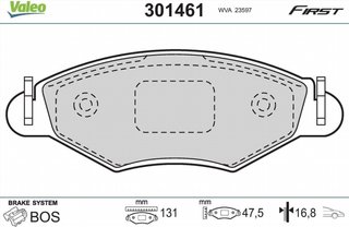VALEO Pastillas freno Essential 301461 delantero