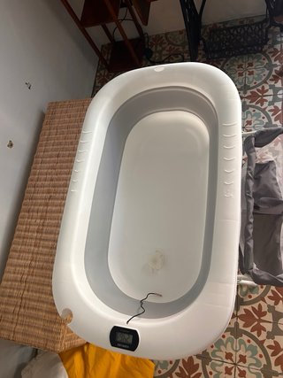 Bañera bebé plegable con cojín+ropa de bebé niña