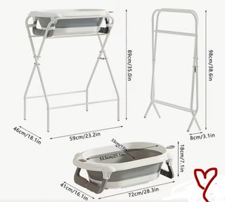 Bañera bebé plegable con cojín+ropa de bebé niña