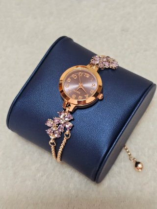 Reloj ajustable mujer lila oro rosa