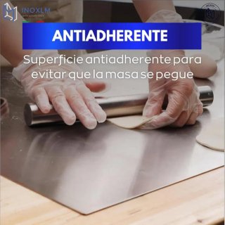 Tabla Acero Inoxidable Amasar Pizza 60x50 cm