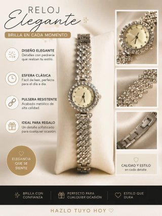 Reloj Elegante con Pedrería