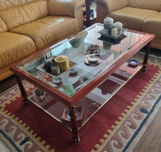 Mesa de centro madera y cristal